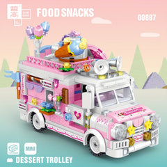 Mini Building Blocks Food Truck Set Creative Model Toy Festive Gift
