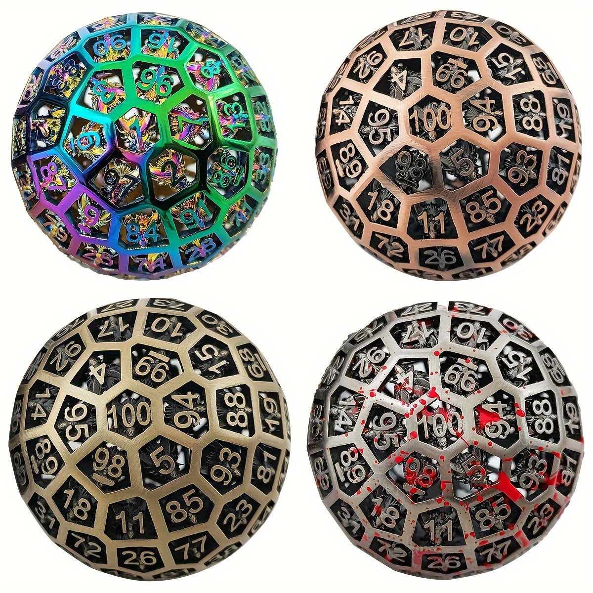 7pcs Metal Polyhedral Dice Set Engraved Player Tabletop Game Fun Gift