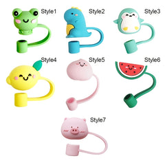 2pcs Animal Shape Straw Dust Cap, Rubber, Universal Fit