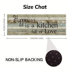 Vintage Anti Fatigue Kitchen Rug Absorbent Non Slip Stain Resistant Waterproof