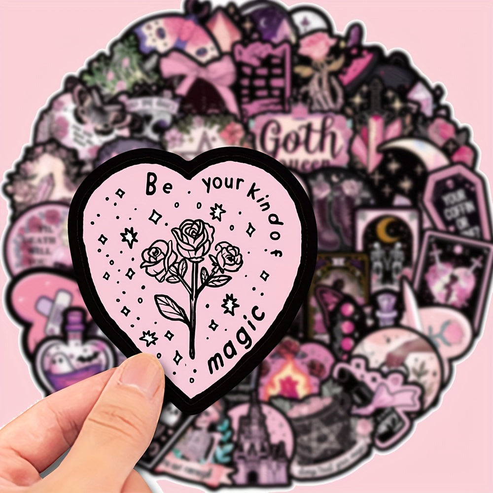 Gothic Halloween Witchy Stickers Decals for Laptop Skateboard Waterproof 50 Pack