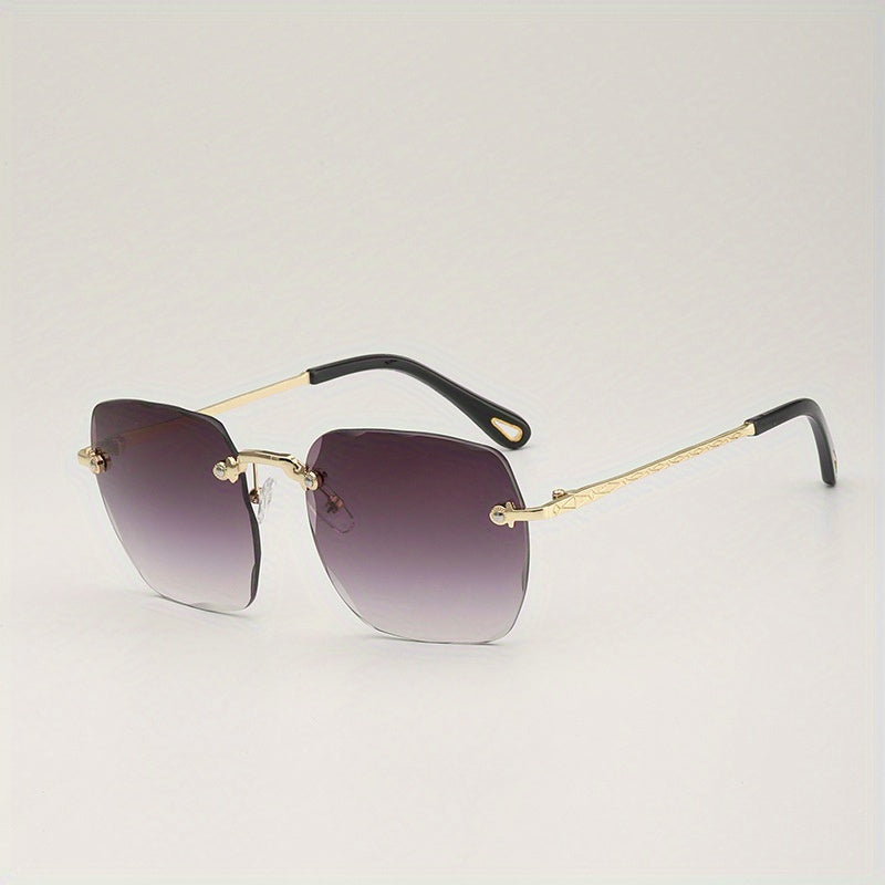 Square Rimless Sunglasses UV400 Gradient Glasses