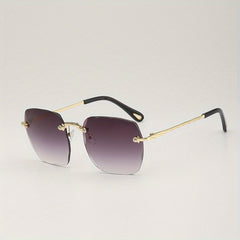 Square Rimless Sunglasses UV400 Gradient Glasses