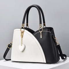 Colorblock Tote Bag Faux Leather Top Handles Women's Shoulder Bag