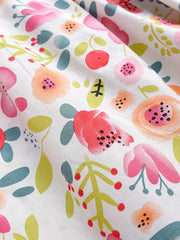 Toddler Girls Puff Sleeve Flowers Graphic Princess Dress