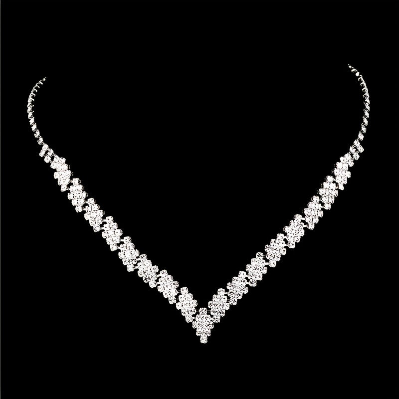 Chunky Jewelry Set Choker Necklace & Tassel Earrings Prom Costume Party