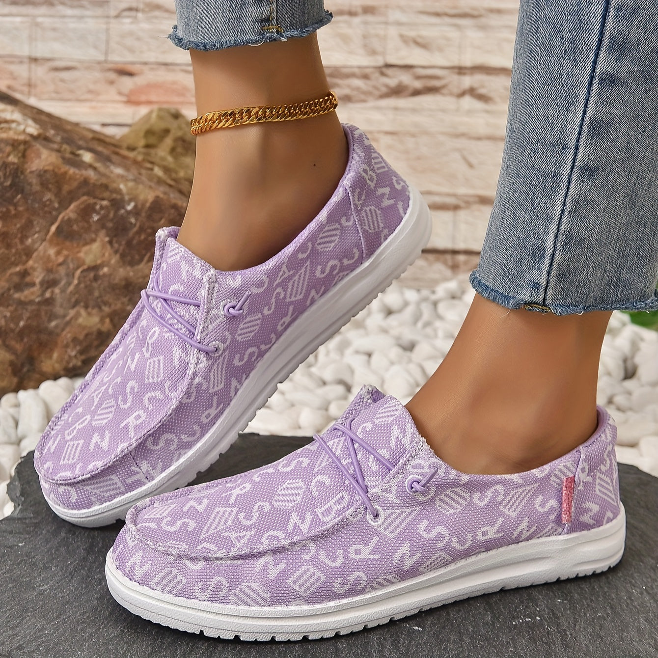 Women's Printed Canvas Shoes Comfortable Lightweight Flat Shoes