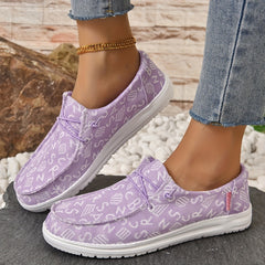 Women's Printed Canvas Shoes Comfortable Lightweight Flat Shoes