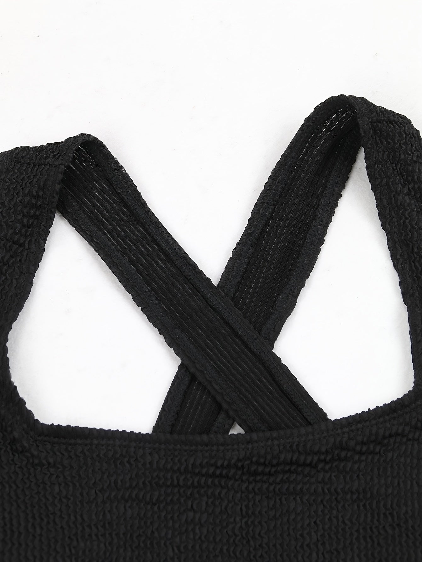 Sexy One Piece Swimsuit Ruched Crisscross Back