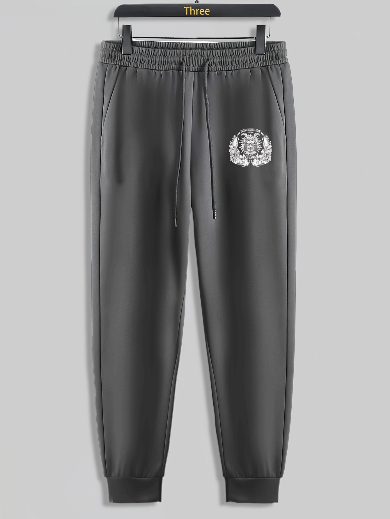 Lion Print Men's Pants Drawstring Sweatpants Casual Trousers