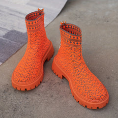 Women's Print Medium Tube Boots Comfortable Non slip Outdoor Boots