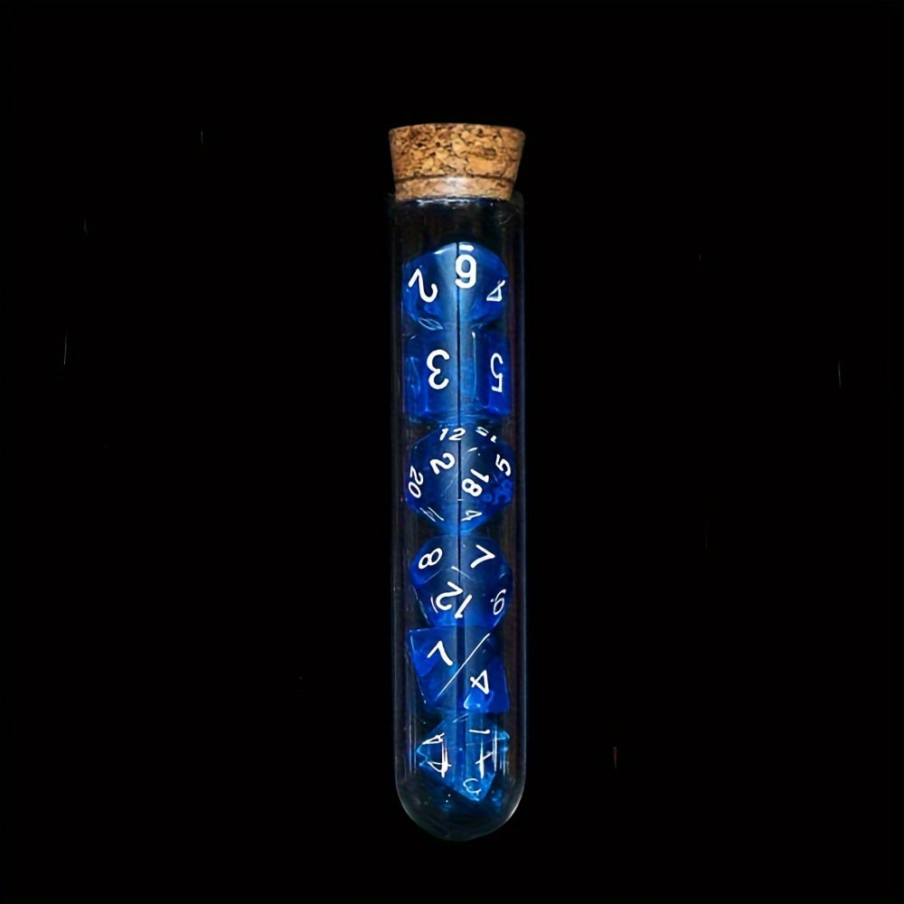 7pcs Polyhedral Dice Set with Fantasy Potion Bottles for Table Games