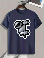 Robot Print Men's Graphic T shirt for Summer