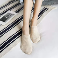 10 Pairs Women's No Show Socks Lightweight Non Slip Solid Boat Socks