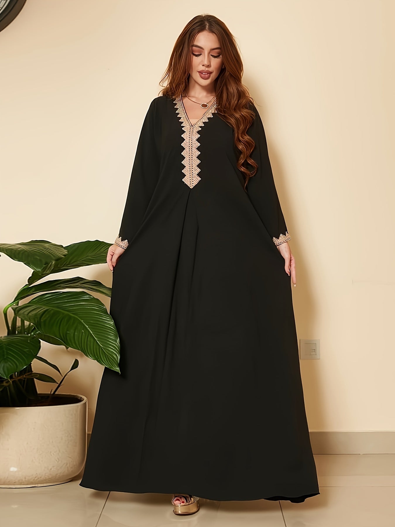 Modest Dress Women's Plus Lace Maxi Dress