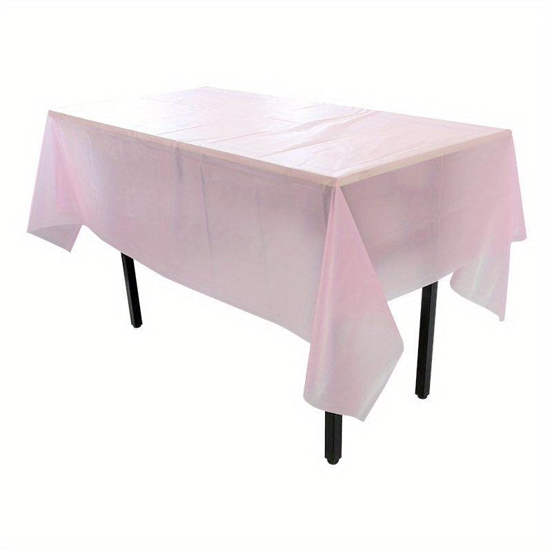Disposable PEVA Solid Tablecloth for Birthday Party, Waterproof & Proof
