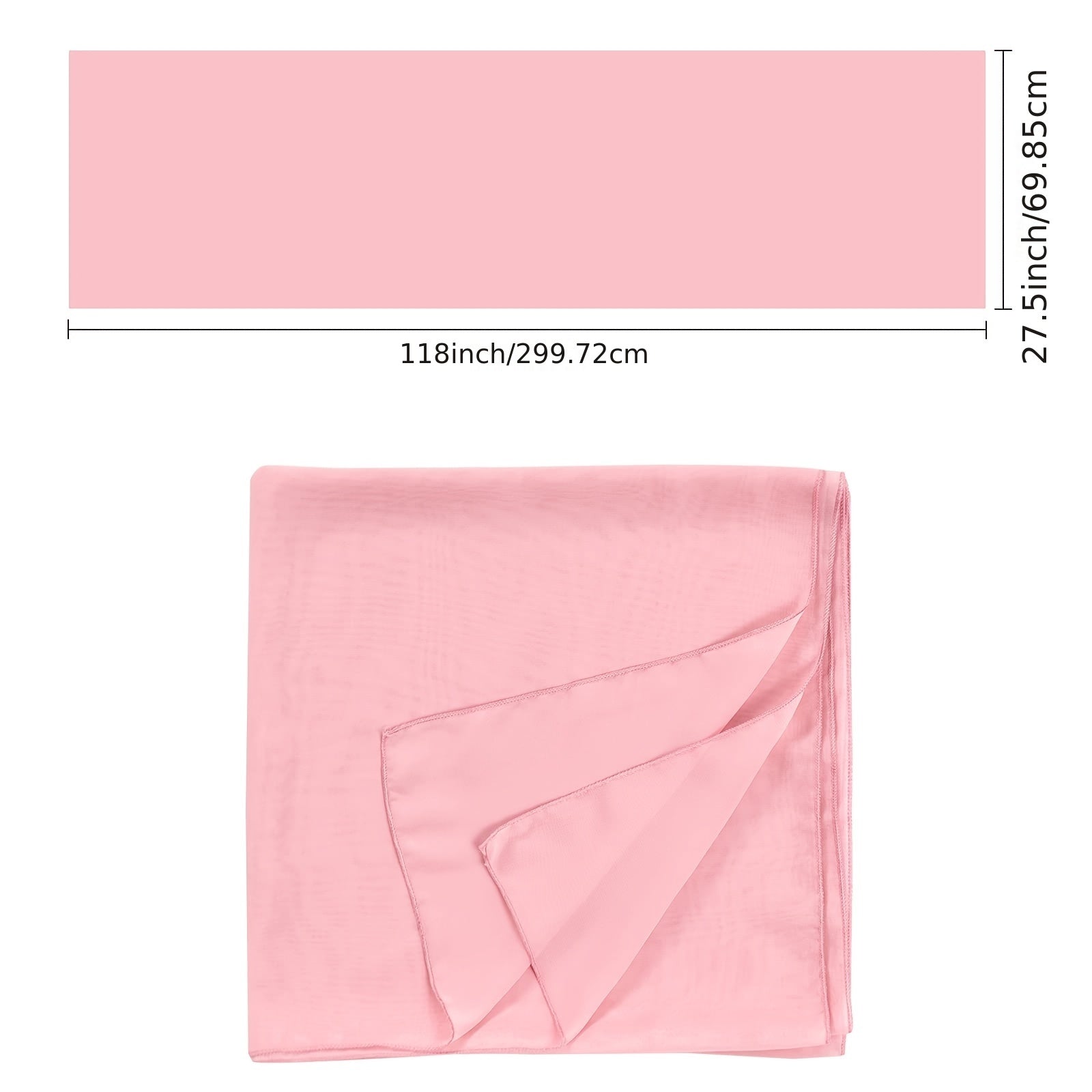 Balinese Pleated Chiffon Table Runner Polyester Solid Cover