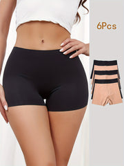 6pcs Seamless Tummy Control Shaping Shorts Women's Underwear