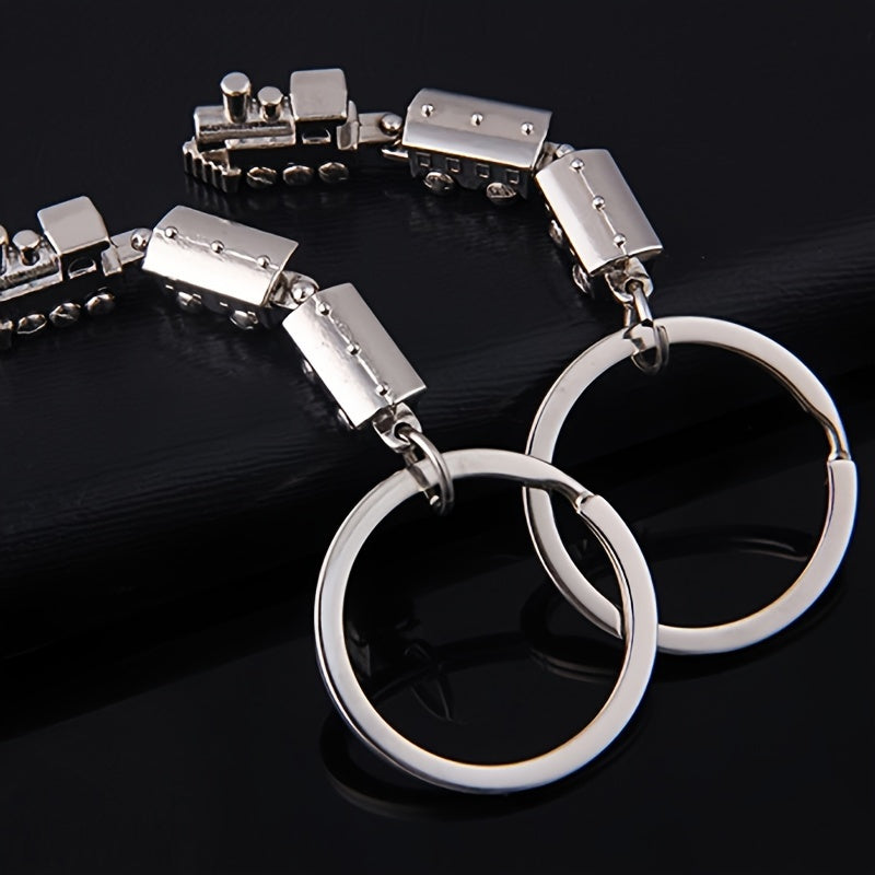 Metal Movable Joint Mini Train Model Keychain Gift