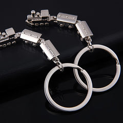 Metal Movable Joint Mini Train Model Keychain Gift