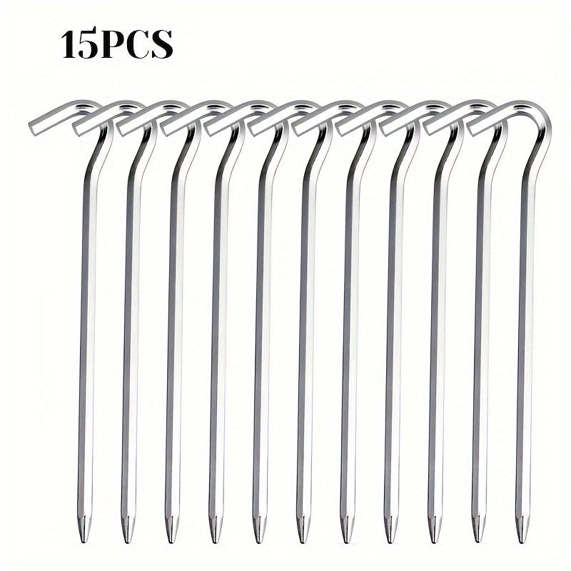 Aluminum Alloy Tent Ground Nails Wind Rope Fixed Stakes - 15pcs/30pcs