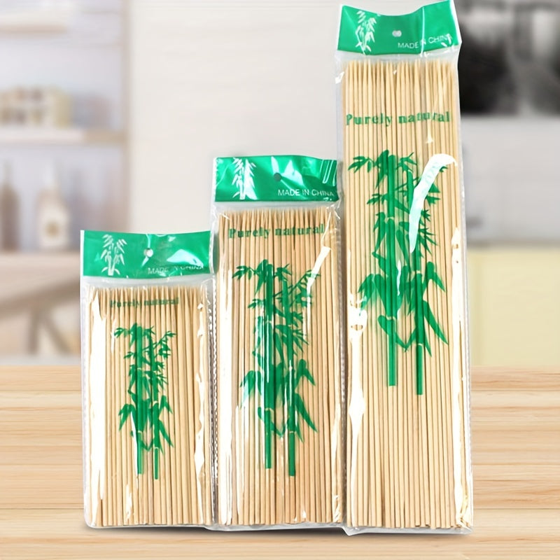 50pcs Round Bamboo Sticks BBQ Disposable Barbecue Supplies