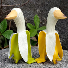 Banana Duck Statue Resin Decoration for Home Garden Office Outdoor