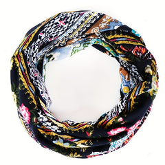 Boho Floral Print Beanie Slouchy Chemo Hat Lightweight Headband