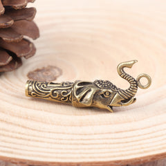 Vintage Dragon Head Whistle Keychain Pendant for Outdoor Survival