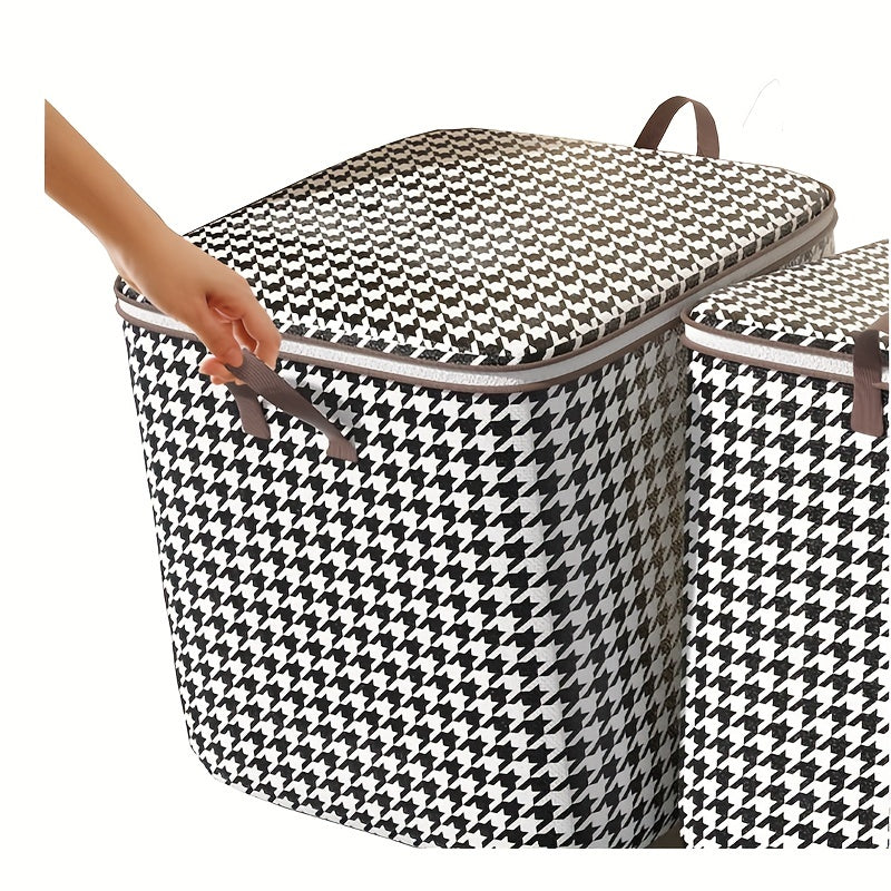 Large Folding Clothes Organizer with Zipper Handle for Bedding Storage