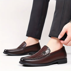 Men's Textured Loafer Shoes Non slip Slip On Dress Shoes