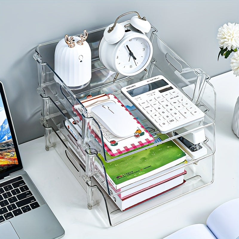 3-Tier Office Document Sorting Shelf for Home, School, and Office