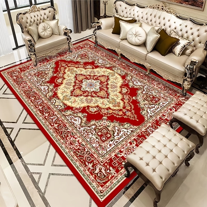 Oriental Floral Area Rug Soft Velvet Non Slip TPR Base