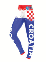 Women's Two Tone Letter Graphic Sports Leggings