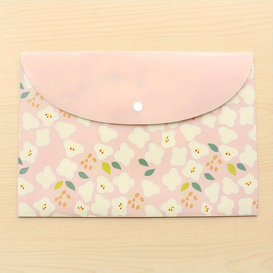 Floral Paper File Bag 12.59x9.05 Inches Flesh File Folder