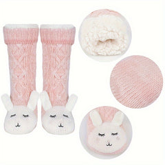 3D Animal Pattern Socks & Plush Lined Knitted Stockings