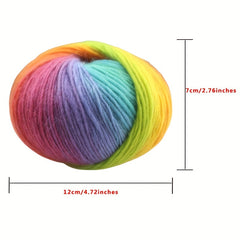 4pcs Dyed Rainbow Yarn 100 Pure Wool For Crochet Knitting 4x50g