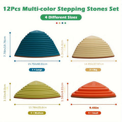 12pcs Anti-Skid Stepping Stones Set for Indoor & Outdoor Fitness
