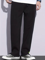Men's Drawstring Straight Leg Solid Casual Pants
