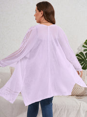 Long Sleeve Eyelet Embroidered Cardigan