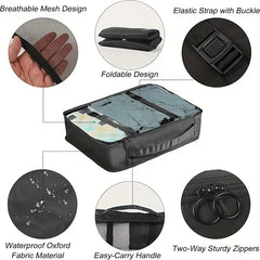 8 Pcs Solid Travel Luggage Bags Multifunctional Storage Bag Sets