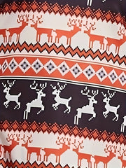 Christmas Elk Print Pajama Set Long Sleeve Top & Pants Women's Sleepwear