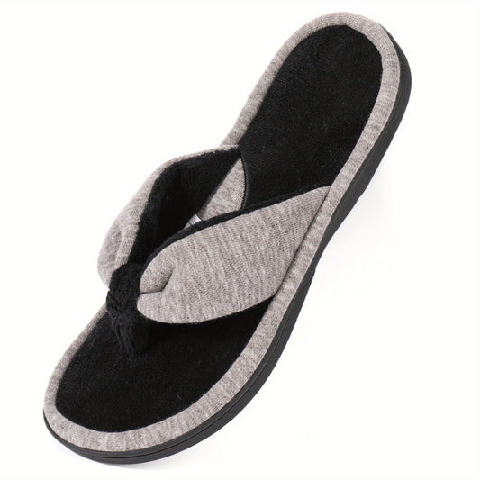 Women's Plush Lined Flip Flops Soft Memory Foam Slides