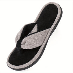 Women's Plush Lined Flip Flops Soft Memory Foam Slides