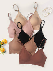 5 Pcs Seamless Wireless Bras Soft Comfy Everyday Bra