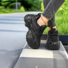 Mesh Breathable Running Sneakers Thick Bottom Shoes Women's Footwear