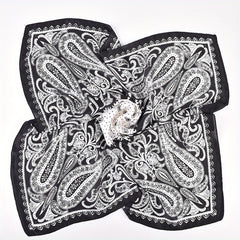 Paisley Print Bandana Silk Scarf Outdoor Windproof Head Wrap Hair Accessories
