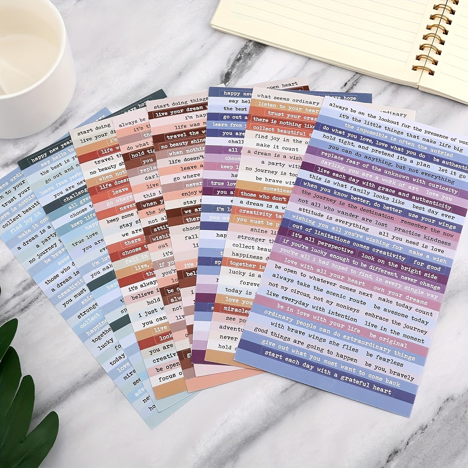 Inspirational Quotes Stickers for Scrapbooks, Diaries, Planners