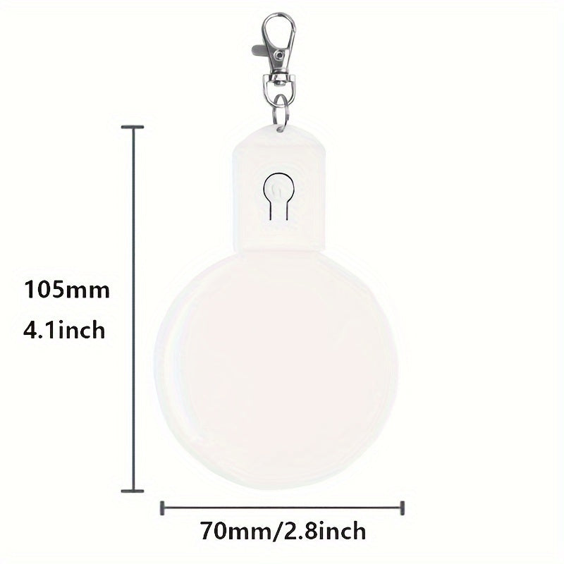 10pcs Acrylic Colorful LED Light Keychain Pendant