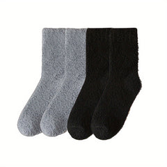 4 Pairs Soft Fuzzy Slipper Socks Winter Cozy Warm Sleeping Socks